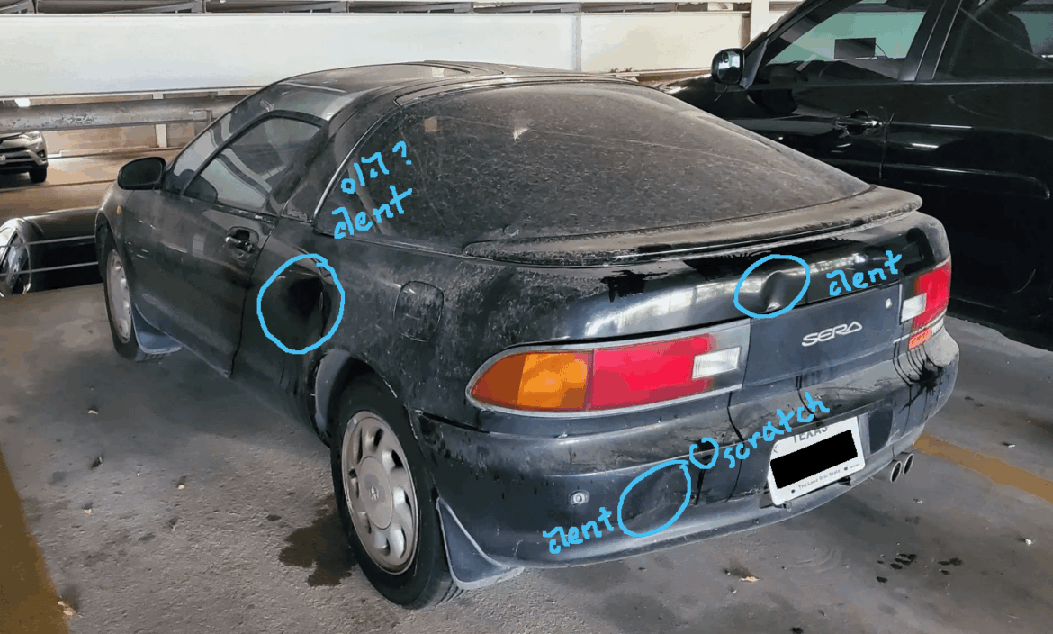 Rear ended in my '91 Sera