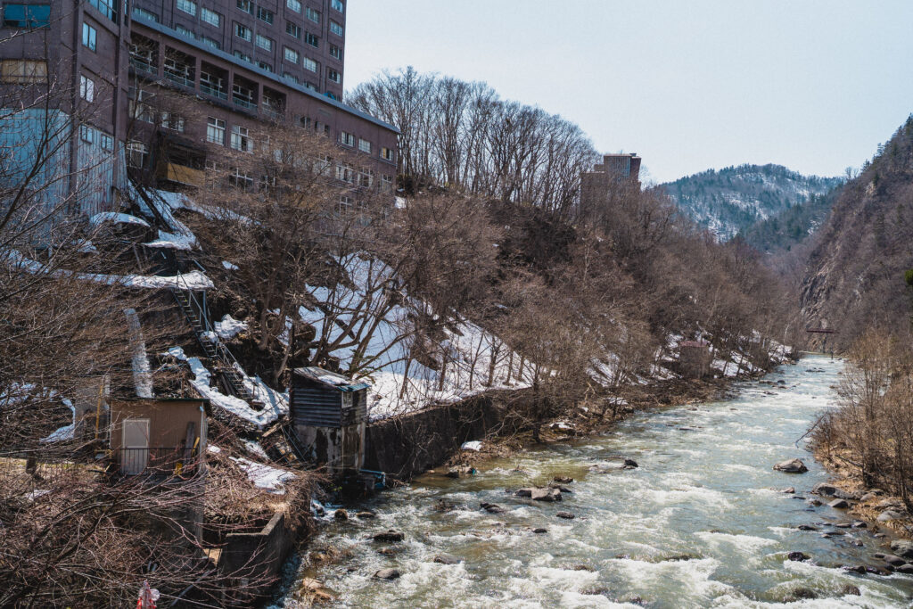 river in jozankei onsen