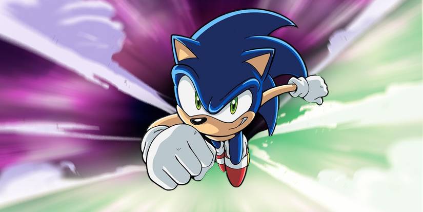 Sonic from the Sonic X anime running.