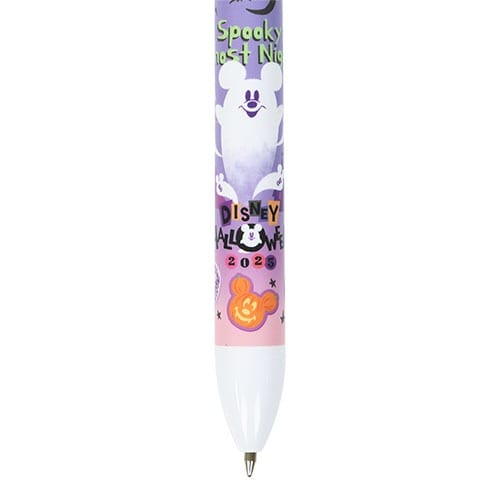 Purple pen with ghostly Mickey shapes, part of 2025 Halloween merchandise at Tokyo Disney Resort.