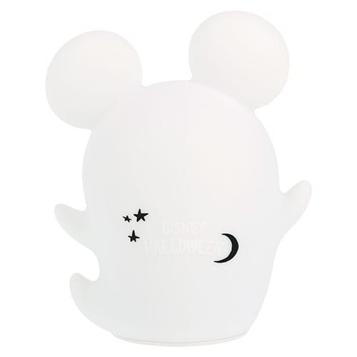 A white ghost-shaped night light with Mickey Mouse ears, part of 2025 Halloween Merchandise at Tokyo Disney Resort.