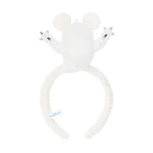 White Mickey Mouse ears headband with star-tipped hands, part of Tokyo Disney Resort 2025 Halloween merchandise.