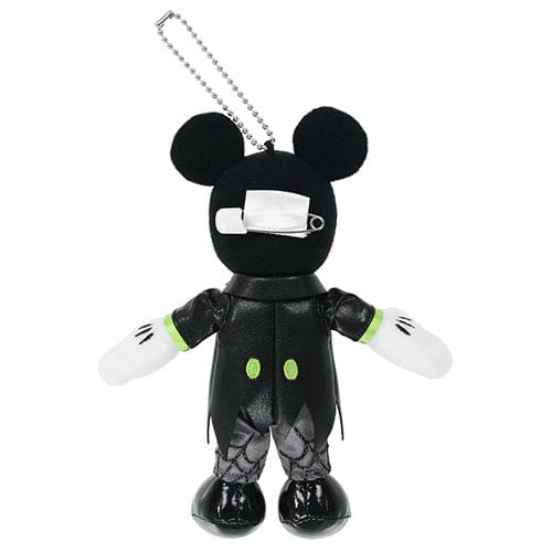 Plush keychain of Mickey Mouse in a black outfit and face mask—part of 2025 Halloween Merchandise at Tokyo Disney Resort.