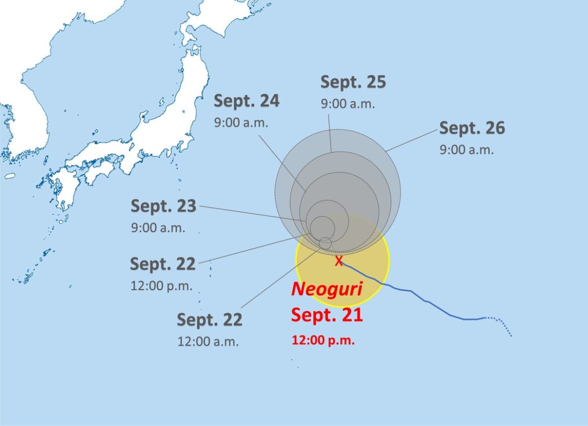 Strong Typhoon Neoguri in Waters Near Tokyo’s Minamitorishima Island