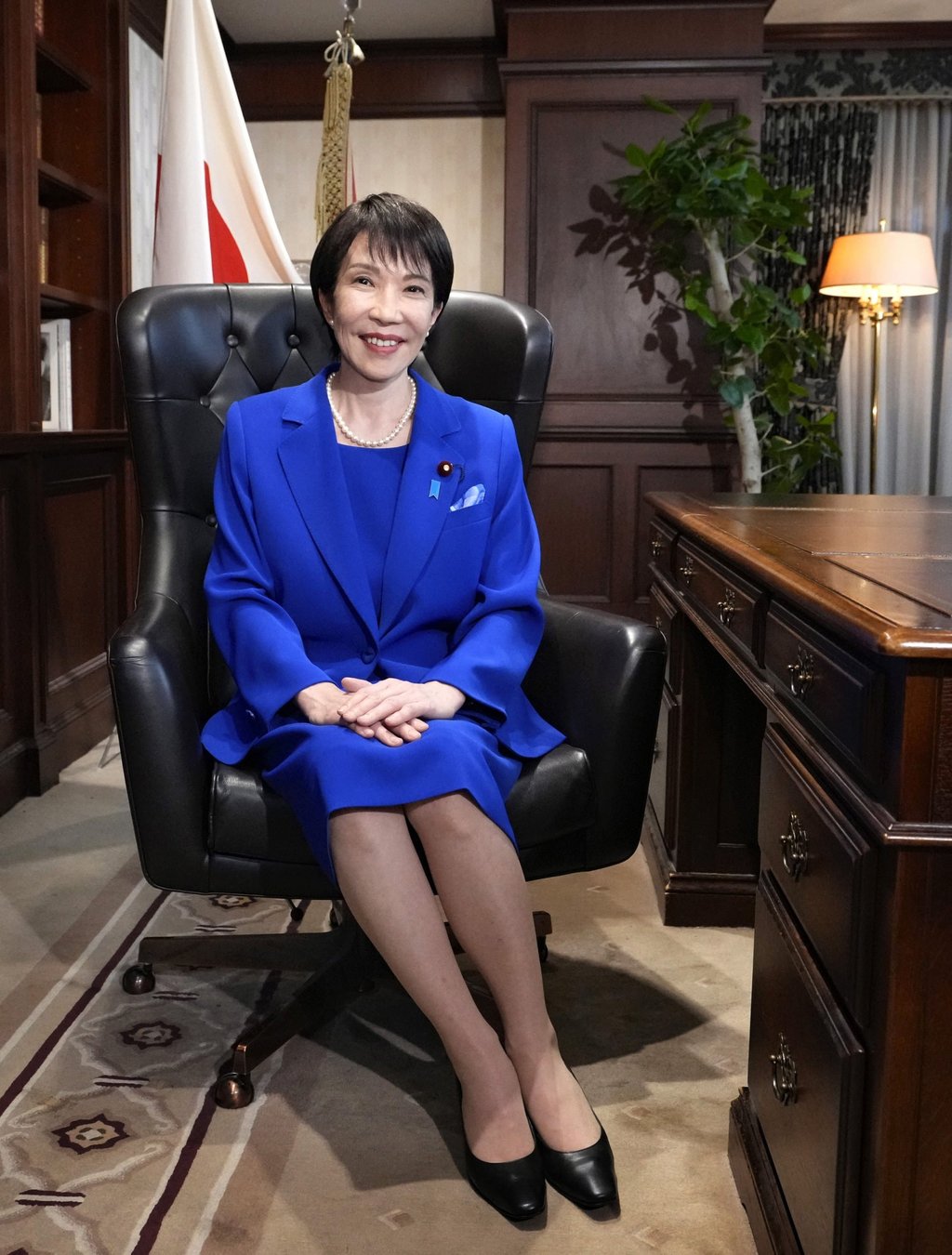 Sanae Takaichi in the Liberal Democratic Party leader’s chair. Photo: Kyodo Sanae Takaichi in the Liberal Democratic Party leader’s chair. Photo: Kyodo
