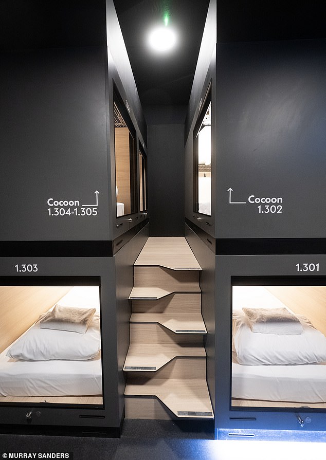 There are eight capsules in Jo's dorm, while other dorms have up to a hundred. They're all for solo use