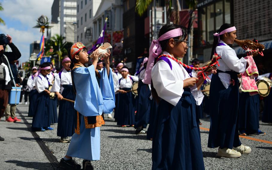The annual Tug-of-War Festival gets underway in Naha, Okinawa, Oct. 12, 2025. 