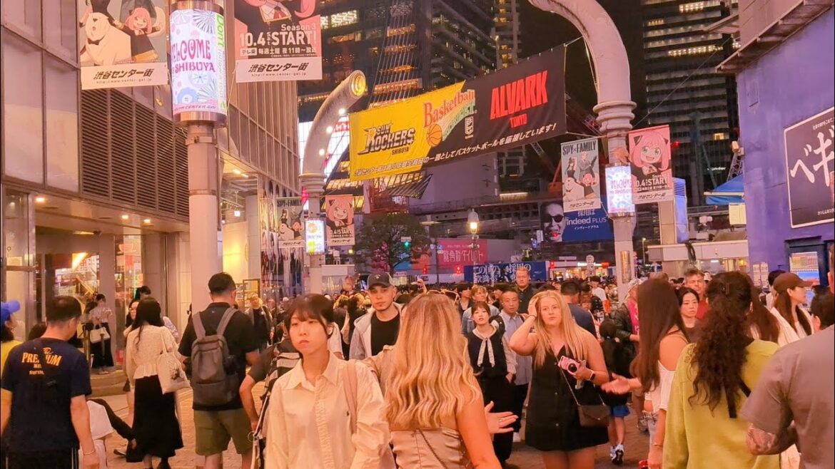 4K Evening walking tour in Shibuya. Tokyo, Japan. 4K Evening walking tour in Shibuya. Tokyo, Japan.