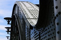 Countless rivets are seen on joint sections of Umaya Bridge in this photo taken from the Taito Ward side in Tokyo, June 4, 2023. (Mainichi/Osamu Sukagawa)