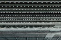 Numerous rivets are seen in a regular pattern under Umaya Bridge in this photo taken from the Taito Ward side in Tokyo, June 4, 2023. (Mainichi/Osamu Sukagawa)