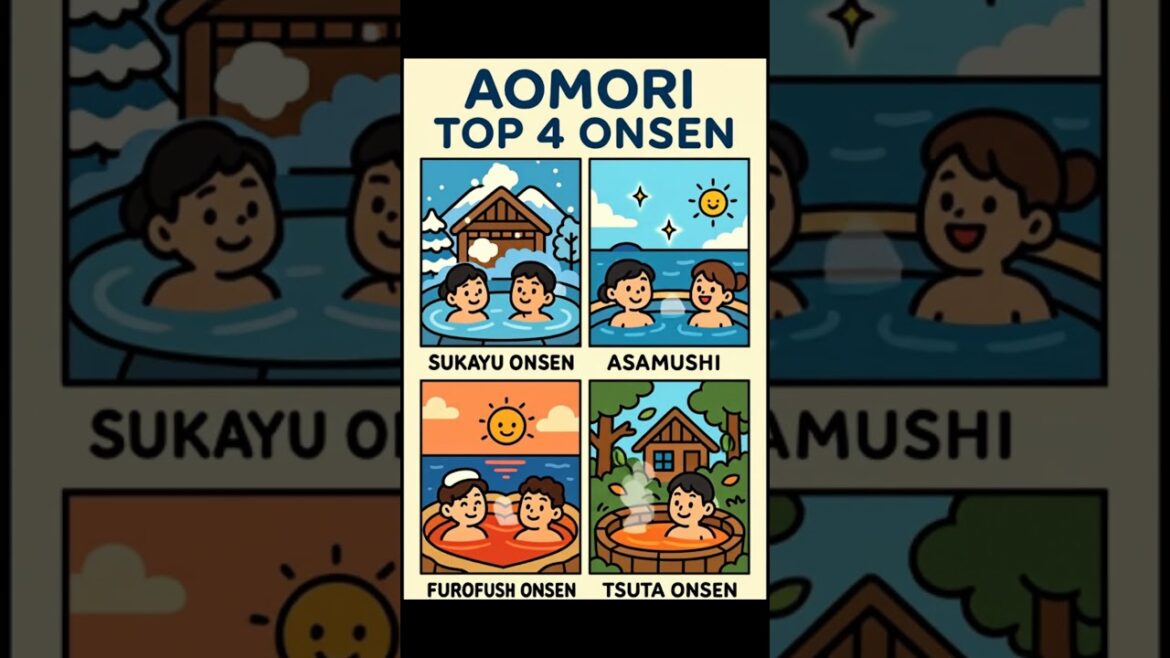 🌸 Top 4 Onsen in Aomori, Japan | Relaxing Hot Springs You Must Visit ♨️ #Shorts #Aomori #Onsen
