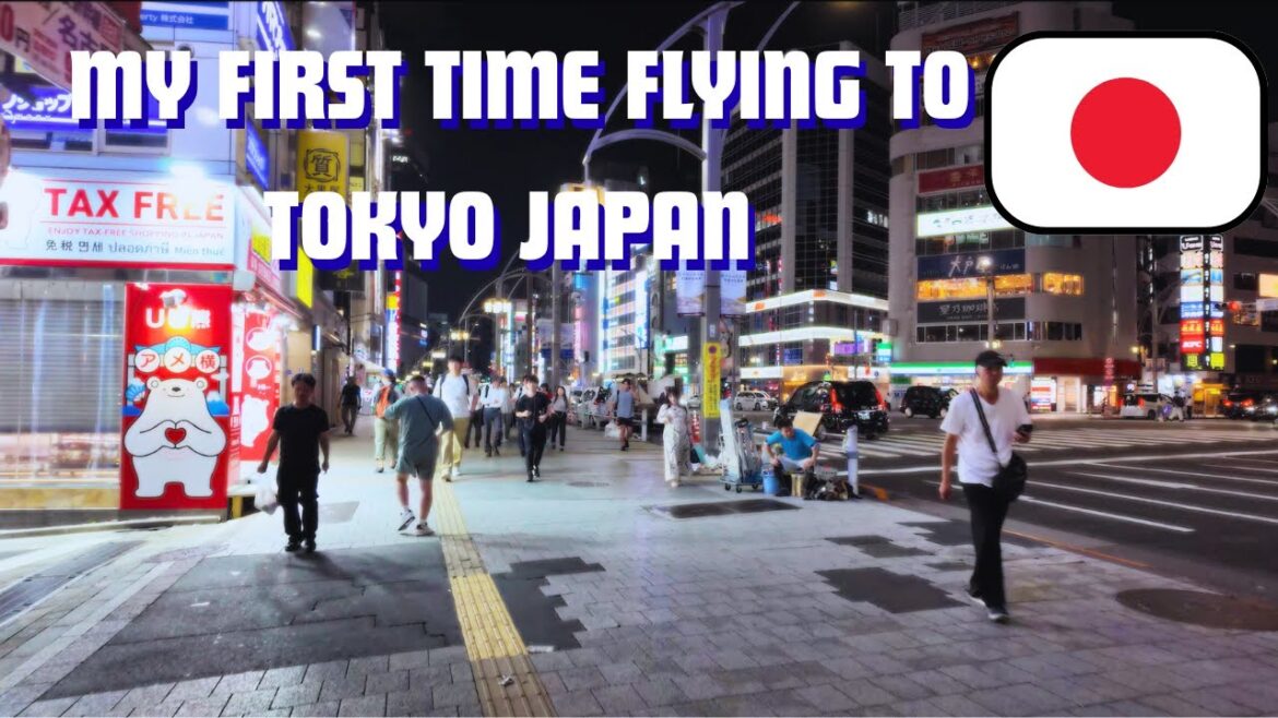 Night Walk Tour In Tokyo Japan 🇯🇵 | First Day In Japan Searching For Food. 東京 日本