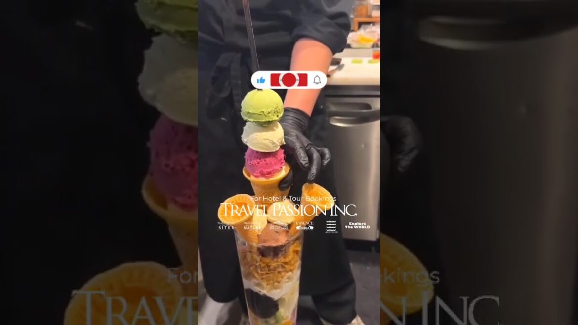 ✨️🍨 Japan’s tallest parfait — 120cm of pure sweetness! 😍📍 Cafe Olympic, Nagasaki