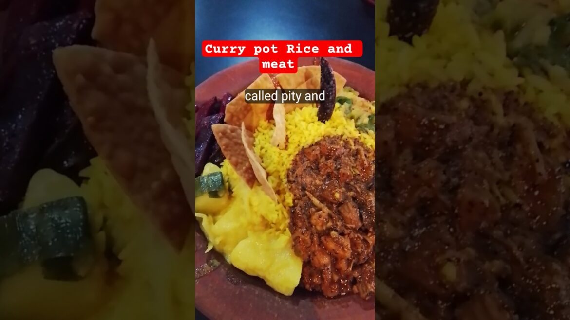 Yellow rice with meat #travelwithishak #srilankanfood #food #foodie ##ytshorts #youtubeshorts