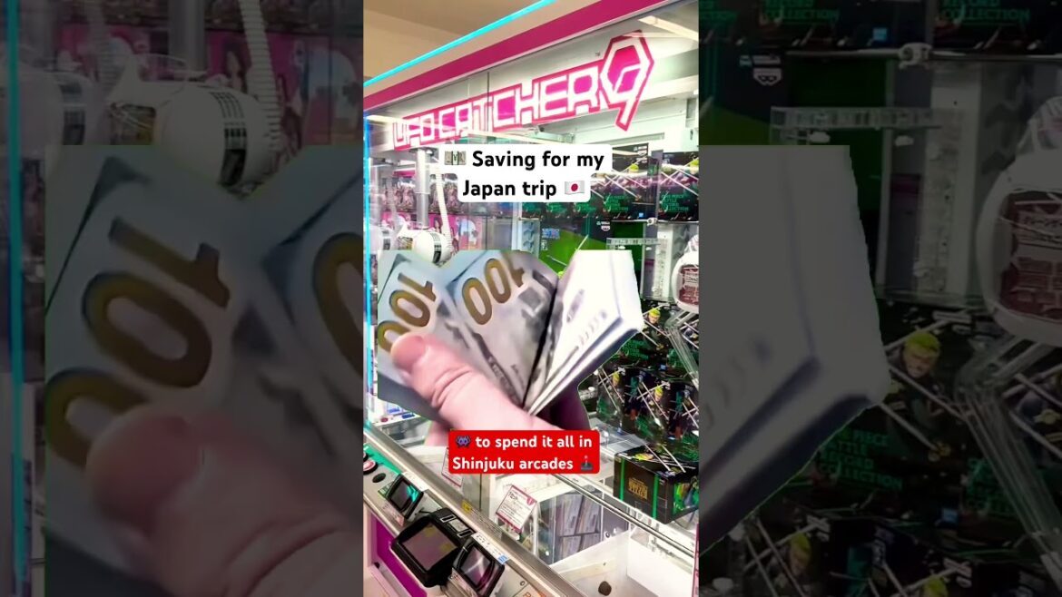 💴Saving for my Japan trip 🇯🇵 to spend it all in Shinjuku arcades 👾🕹️#clawmachine #japanarcades