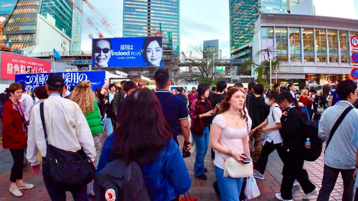 Shibuya City Walking Tour in the evening in 4K HDR . Tokyo, Japan. Shibuya City Walking Tour in the evening in 4K HDR . Tokyo, Japan.