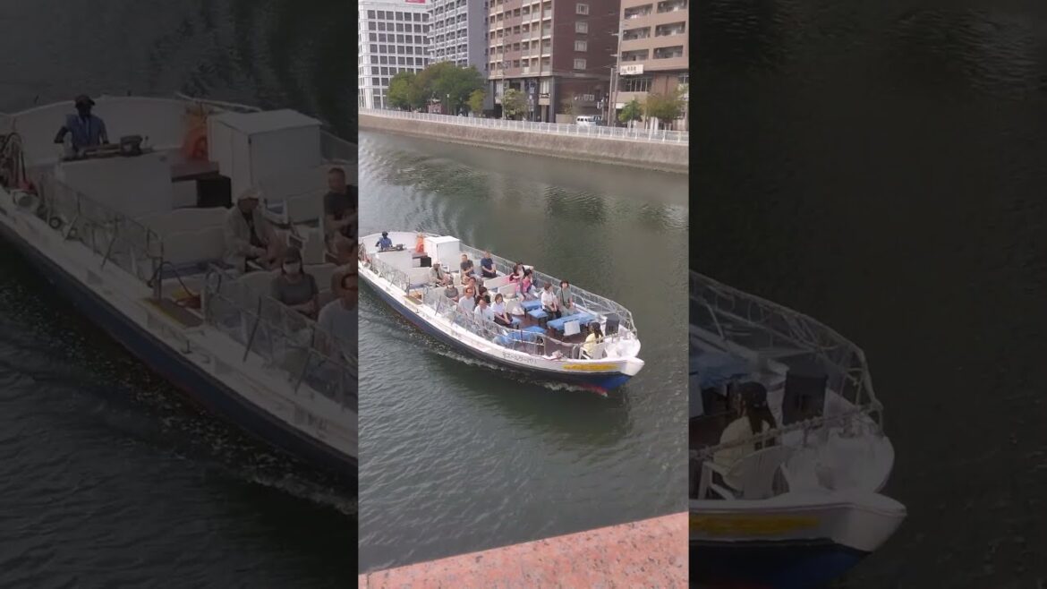 Sightseeing boat on Nakagawa River in Fukuoka Sightseeing boat on Nakagawa River in Fukuoka