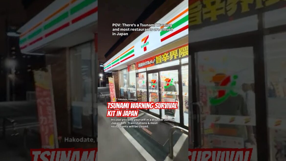 Tsunami Warning Survival Kit in Hakodate, Hokkaido, Japan 🇯🇵🗾 #seveneleven #7eleven