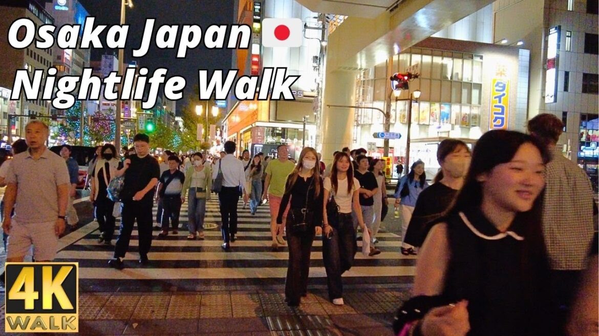 4K Walking Tour  - Osaka Japan Nightlife 🇯🇵