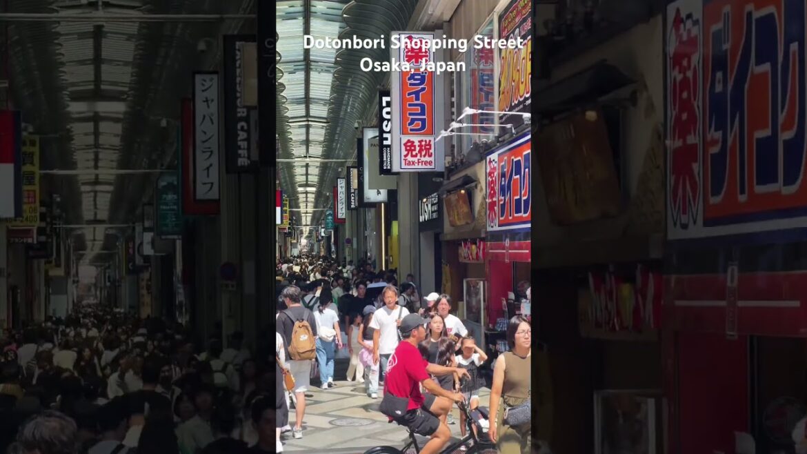 Dotombori Shopping Street #osaka #japan #randomtraveler #travel #viral #streetfood #youtubeshorts