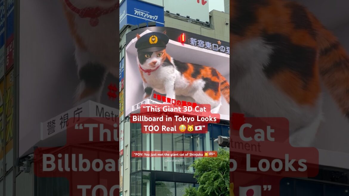 “This 3D cat in Shinjuku looks TOO real 😳🐾 Tokyo’s most famous billboard ever! 🇯🇵✨#Tokyo” 😻✨ “This 3D cat in Shinjuku looks TOO real 😳🐾 Tokyo’s most famous billboard ever! 🇯🇵✨#Tokyo” 😻✨