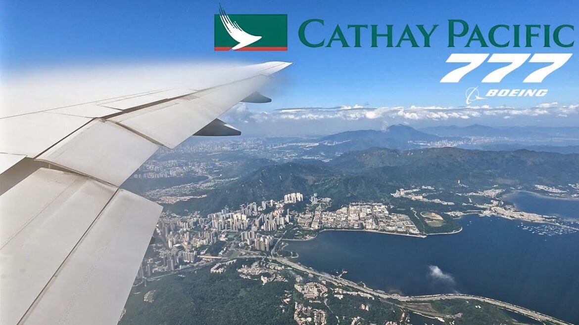 Cathay Pacific Boeing 777-300 Landing at Hong Kong (HKG) - Stunning Visual Approach from Shanghai