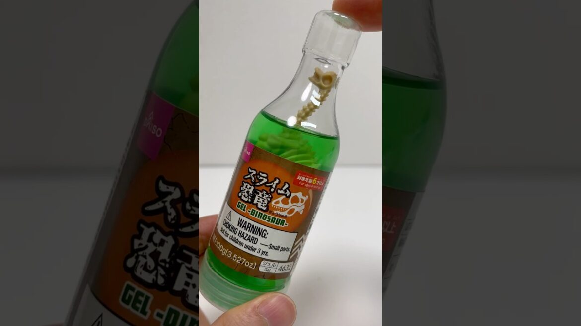 Dinosaur in the little Bottle with Green Slime for ASMR #shorts