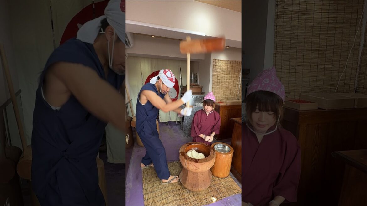 Traditional Mochi-Pounding of Kyoto, Japan Traditional Mochi-Pounding of Kyoto, Japan