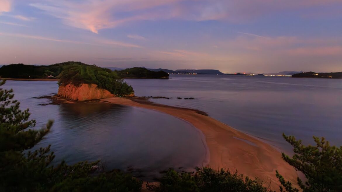 Walking Angel Road at Sunrise on the Seto Inland Sea | Shodoshima, Japan Walking Angel Road at Sunrise on the Seto Inland Sea | Shodoshima, Japan