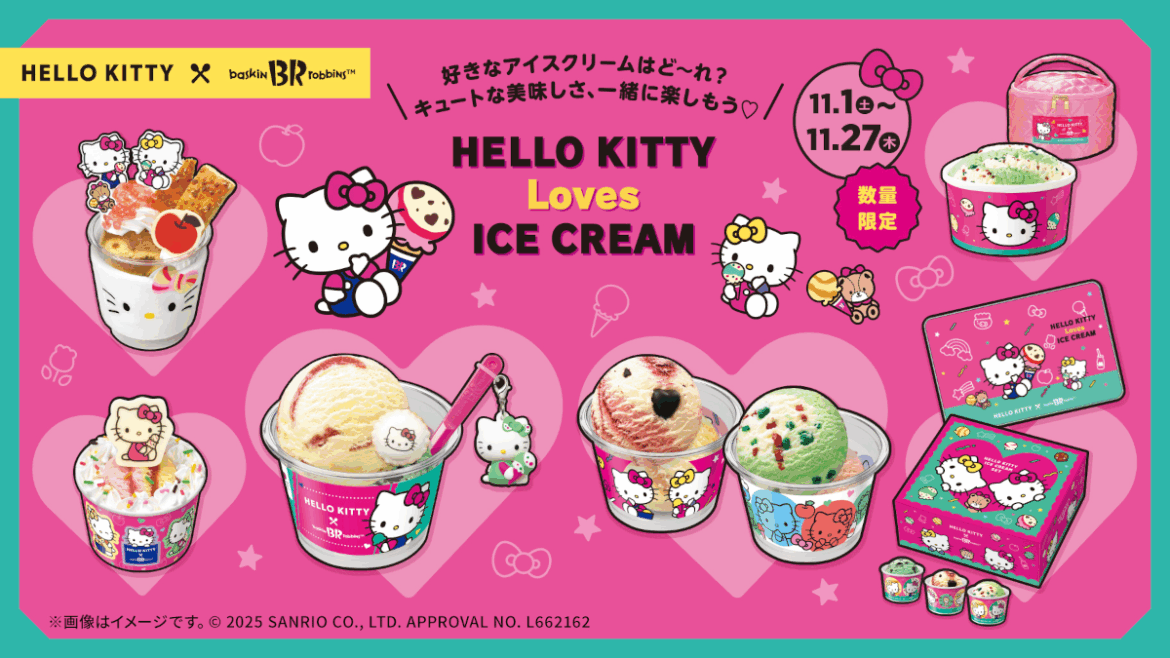 Baskin Robbins Japan Will Hold Hello Kitty Event in 2025 Hello Kitty Loves Ice Cream event to be held by Baskin Robbins Japan for November 2025 birthday