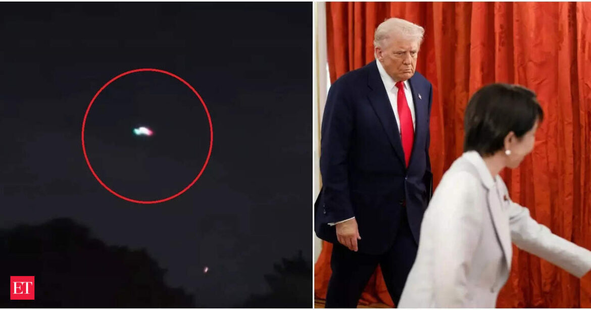 Mysterious object spotted during Trump’s Japan visit? Viral clip brings speculation and debate over UFO, drones and airplanes Mysterious object spotted during Trump’s Japan visit? Viral clip brings speculation and debate over UFO, drones and airplanes