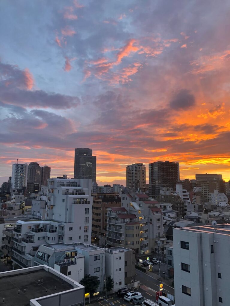 The sunset a week or so ago from my マンション