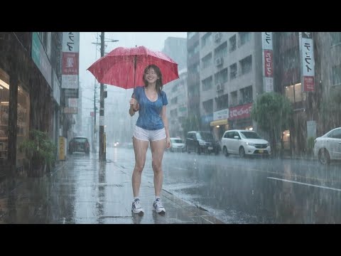 Heavy Rain Shakes Kagoshima, Streets in Japan During Heavy Rain Heavy Rain Shakes Kagoshima, Streets in Japan During Heavy Rain