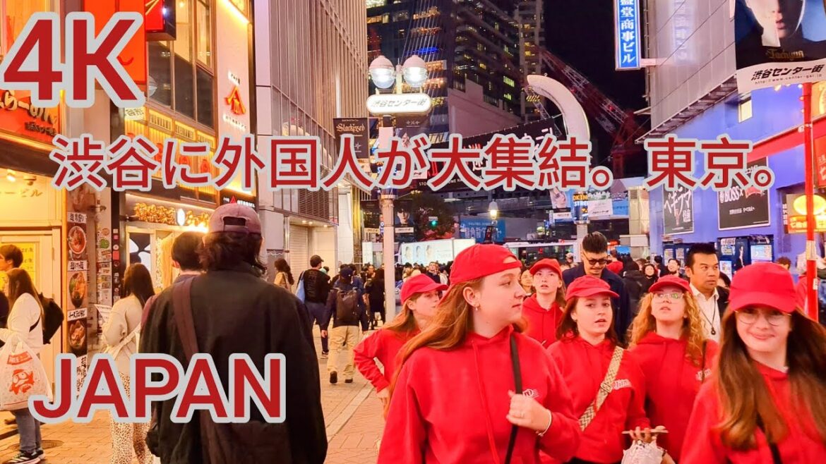 Huge foreigners are touring in Japan. #autumn Shibuya Miyashita park Walk.Tokyo. Huge foreigners are touring in Japan. #autumn Shibuya Miyashita park Walk.Tokyo.