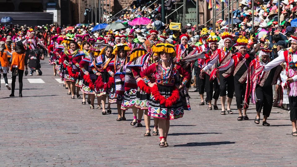 Cusco, Perú, June, 23th 2018. Inti Raymi Festival in Plaza de Armas, Cusco, Perú.