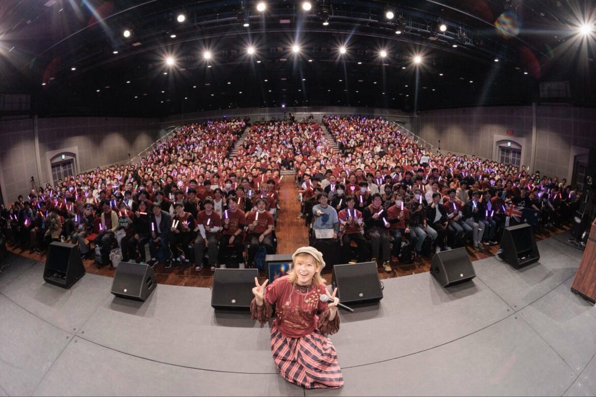 Rie Takahashi at Rie High School Festival 2025 with Australian Flag