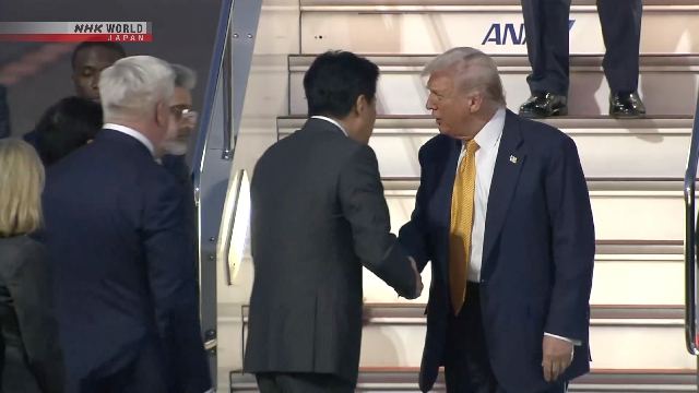 Trump arrives in Japan for summit talks Trump arrives in Japan for summit talks