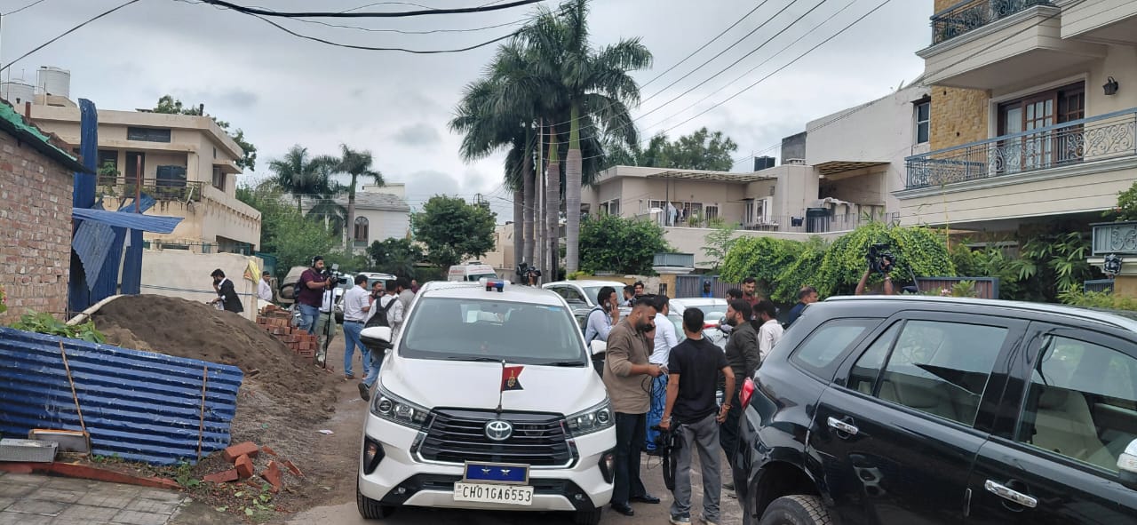 A view outside deceased IPS officer Y Puran Kumar's residence in sector 11, Chandigarh