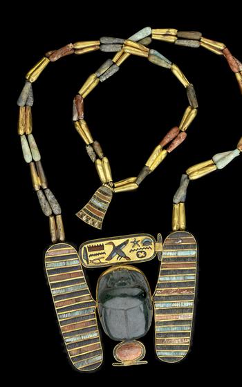 An ancient Egyptian necklace.