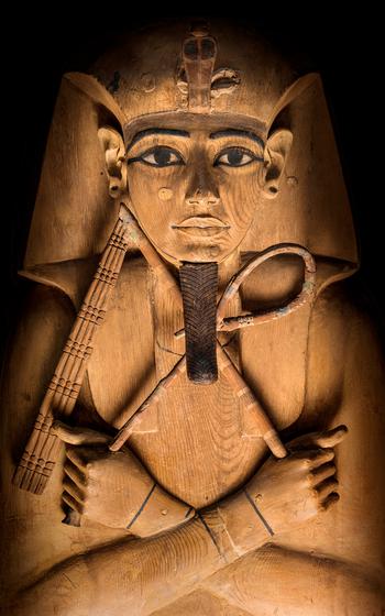 An Egyptian coffin is part of a temporary exhibit in Tokyo.