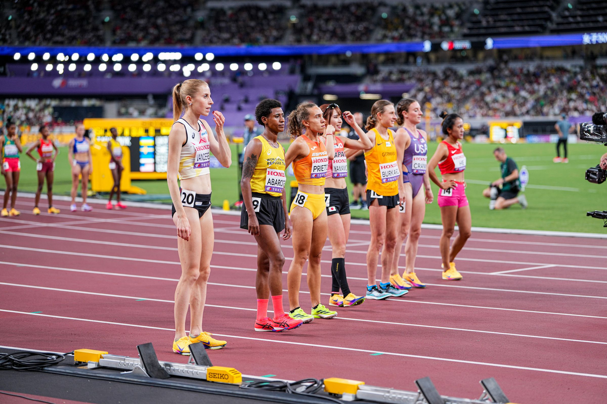 Idaira Prieto on the start line at the World Athletics Championships Tokyo 25