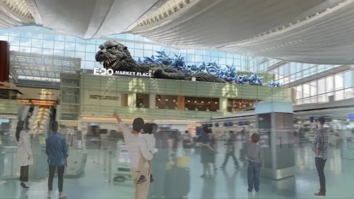 A massive new 40-meter Godzilla statue is being installed at Tokyo’s Haneda Airport Haneda Godzilla