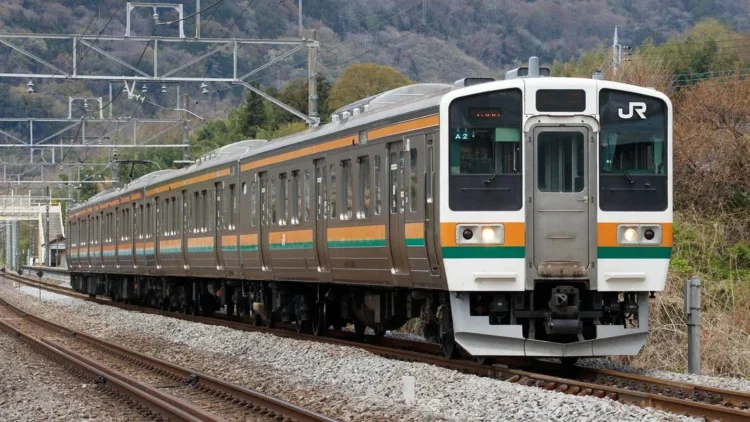 A JR train in Gunma Prefecture