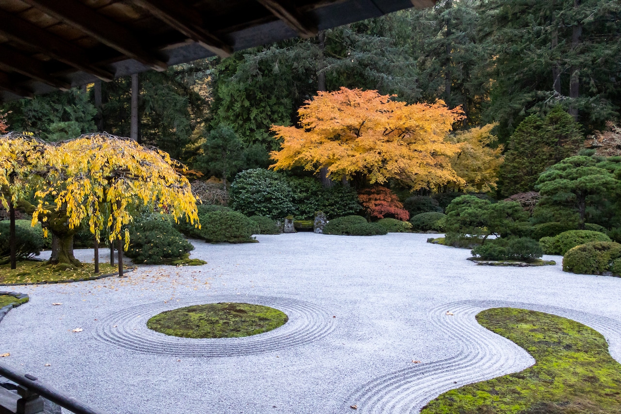 Portland Japanese Garden in fall