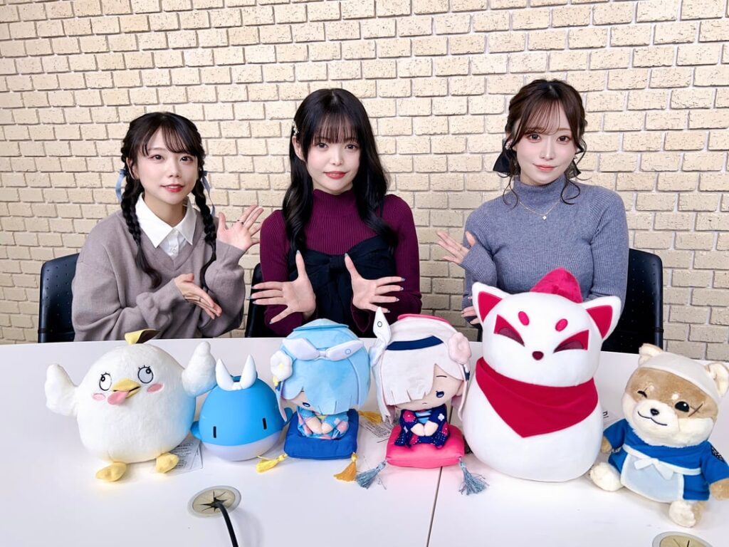 Miura Chiyuki (Nonomi), Ishitobi Erika (Haruka) and guest Suzuki Hina (Rabu) at Blue archive radio #82