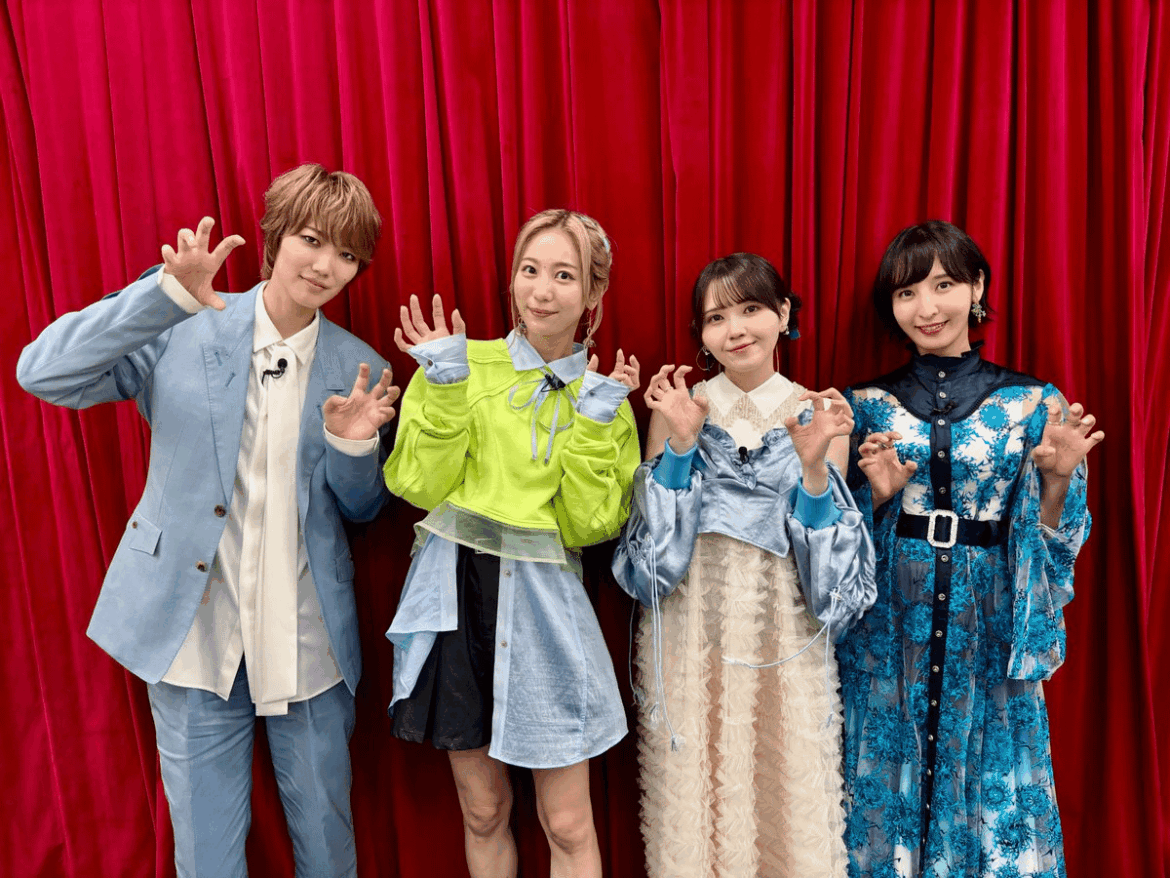 Anzai Chika, Akari Kitou, Ayane Sakura and Hiroki Nanami at the Gnosia DQO channel stream
