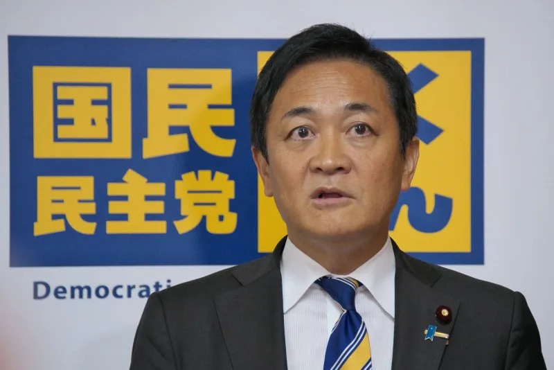 Leader of the Democratic Party For the People Yuichiro Tamaki speaks during the press conference after meeting with Liberal Democratic Party President Sanae Takaichi at the National Diet in Tokyo on Wednesday, and is a potential rival to Takaichi's candidacy for prime minister. Photo by Keizo Mori/UPI