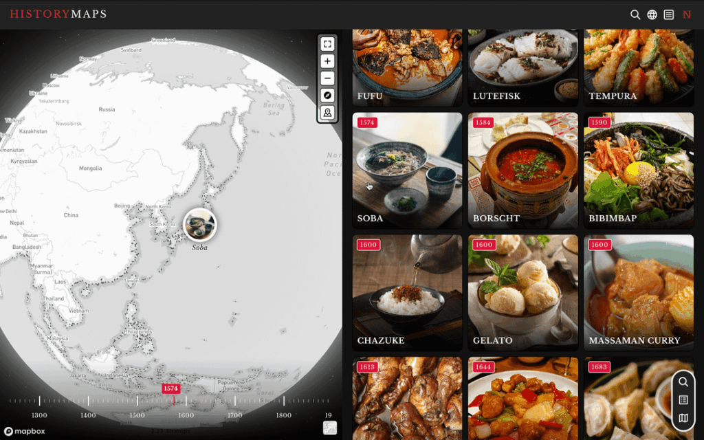 HistoryMaps Presents: History of Food Interactive Map/Timeline