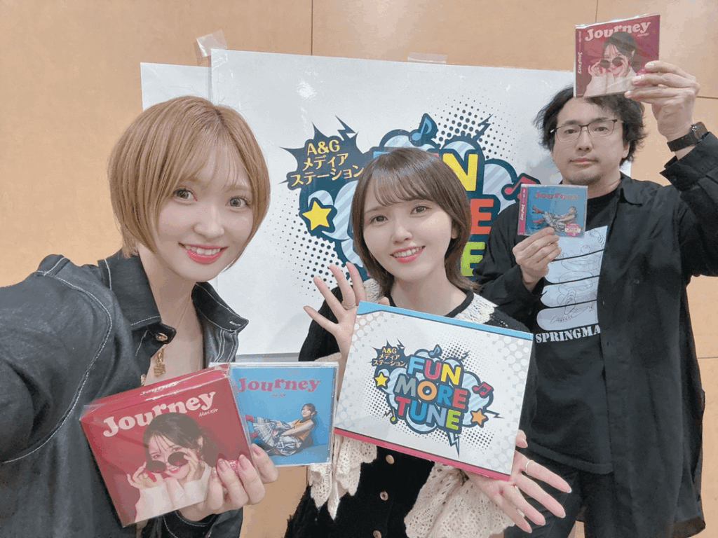 Shiraishi Haruka, Kito Akari, and Yasumoto Hiroki from FUN MORE TUNE