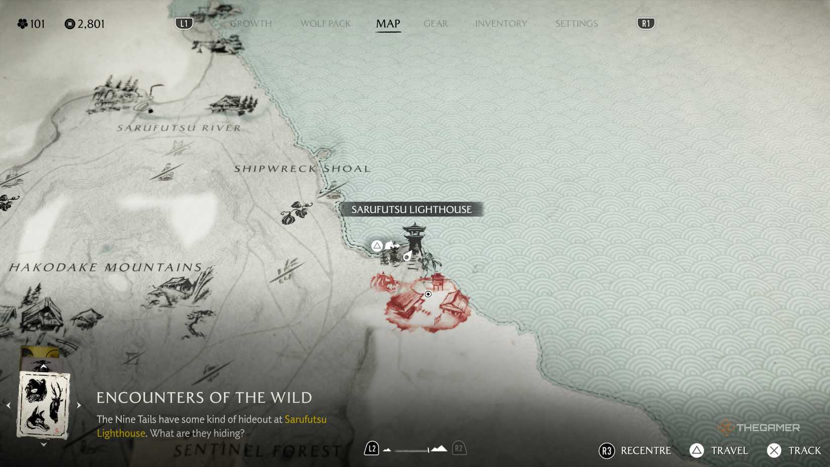 Map marker for Sarufutsu Lighthouse in Ghost of Yotei